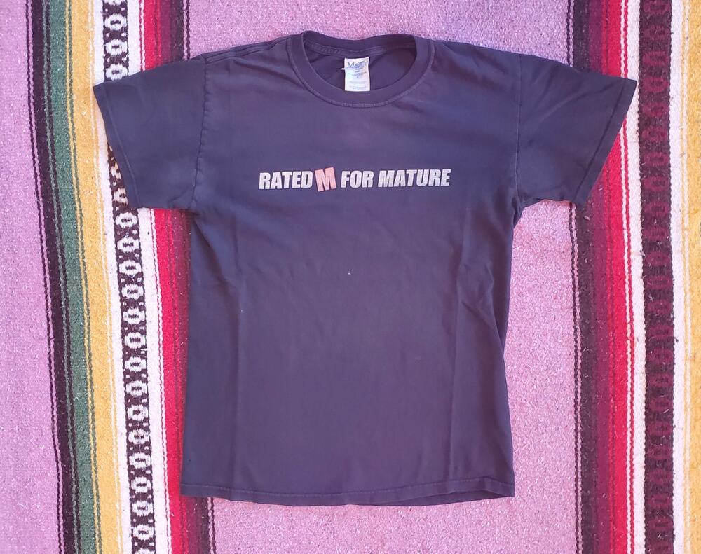 Vintage Y2K Rated M for Mature Gaming Black Shirt